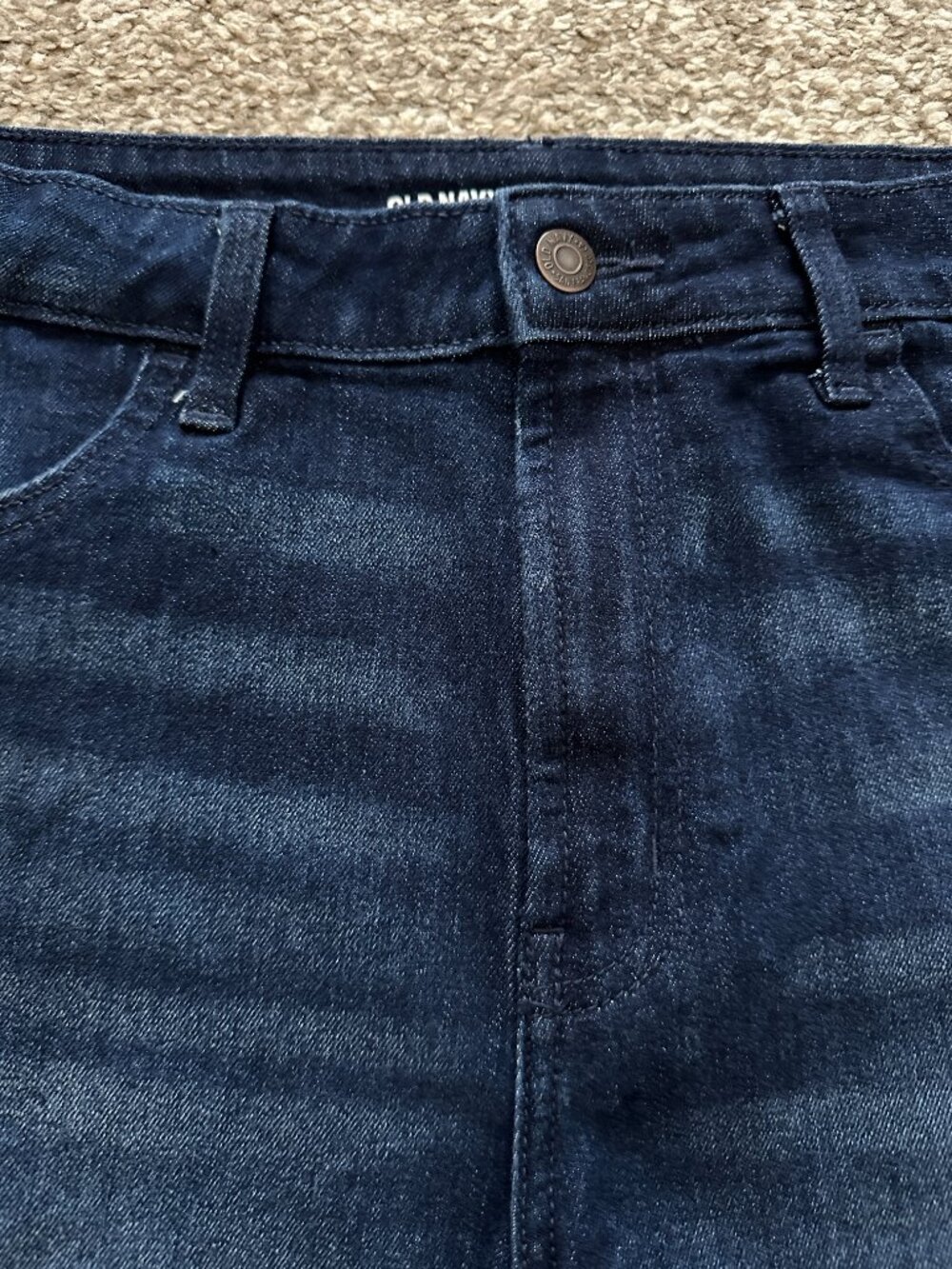 OLD NAVY (14) Dark Wash Denim High Waisted Wow Jean Shorts 3" Inseam River Cuff - Picture 4 of 11